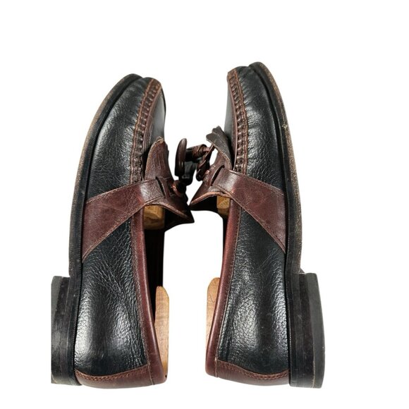Johnston & Murphy Sz 8.5W Brown/Black Men's Leather Tassel Slip On Dress Loafers - Picture 4 of 9